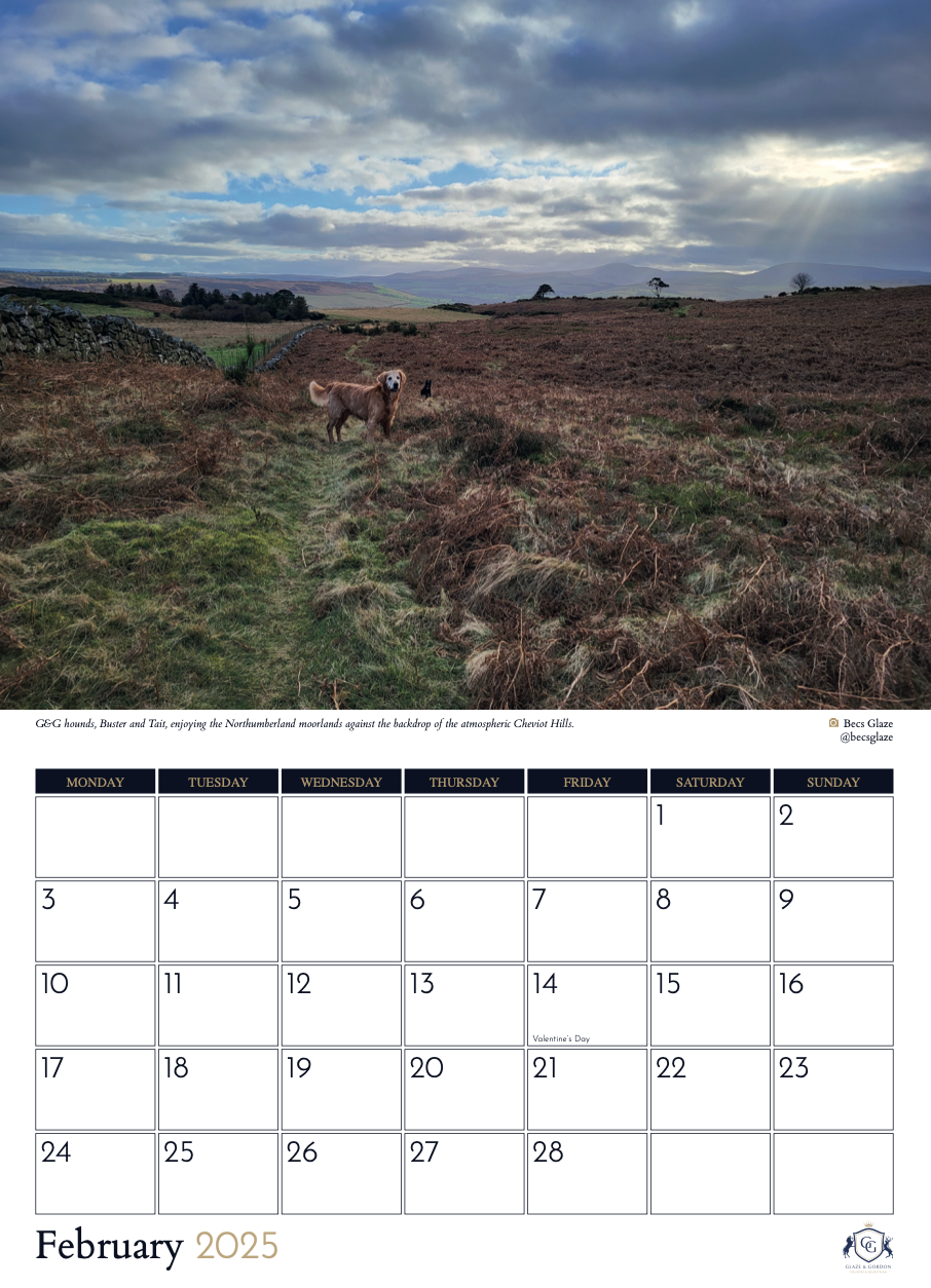 Glaze &amp; Gordon Countryside Charity Calendar 2025