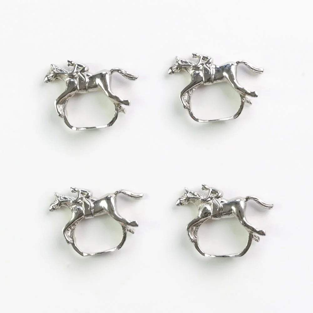 Pomegranate Jockey Silver Napkin Rings
