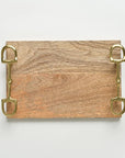 Pomegranate Wooden Cheese Tray with Brass Snaffle Handles