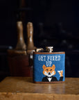 Smathers & Branson Get Foxed Up Needlepoint Hip Flask