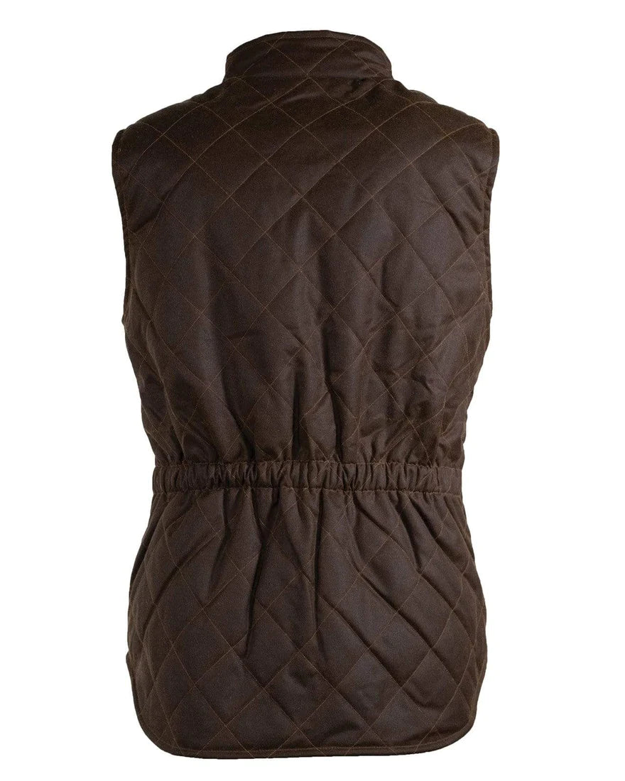 Outback Ladies &#39;Melbourne&#39; Waterproof Wax Quilted Gilet