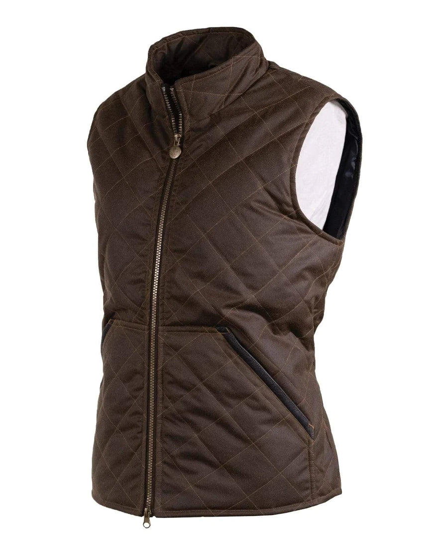 Outback Ladies &#39;Melbourne&#39; Waterproof Wax Quilted Gilet