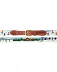 Smathers & Branson Ski Scene Needlepoint Belt