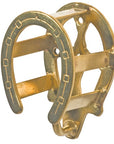 Schneiders Brass Double Horseshoe Bridle Rack