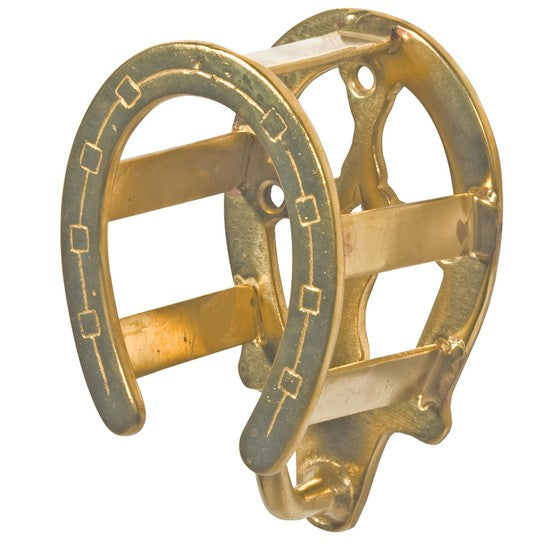 Schneiders Brass Double Horseshoe Bridle Rack