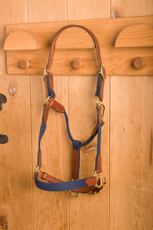 Glaze &amp; Gordon Leather and Cotton Web Headcollar - Handcrafted