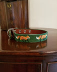 Glaze & Gordon Needlepoint Fox Dog Collar by Smathers & Branson