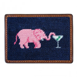 Smathers & Branson Elephant Martini Needlepoint Card Wallet