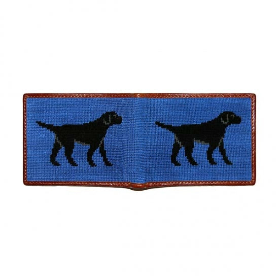 Smathers & Branson Black Labrador Needlepoint Bi-fold Wallet