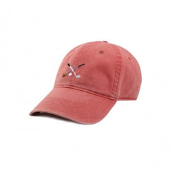 Smathers & Branson Needlepoint Crossed Clubs Hat (Nantucket Red)