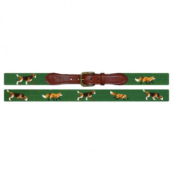 Smathers &amp; Branson Fox and Hound Needlepoint Belt - Seen in The Field Magazine.