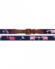 Smathers & Branson Elephant Martini Needlepoint Belt - Seen in Country Life Magazine