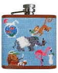 Smathers & Branson Party Animal Needlepoint Hip Flask