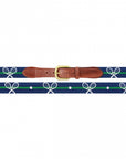 Smathers & Branson Crossed Tennis Racquets Needlepoint Belt