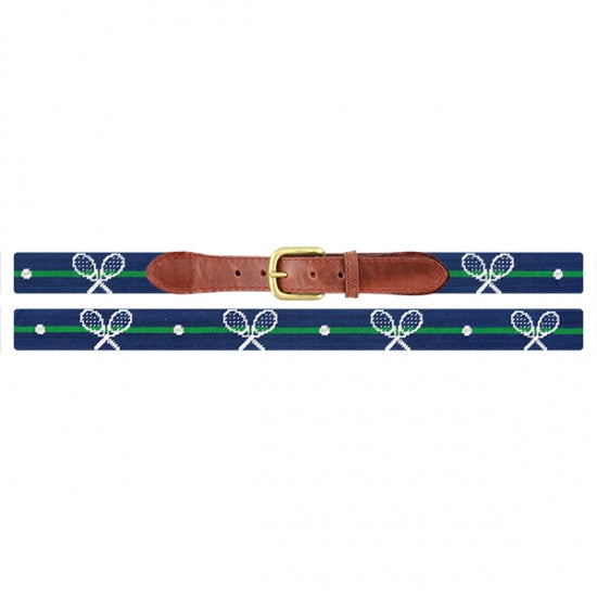 Smathers & Branson Crossed Racquets Needlepoint Belt - last chance, discontinued.