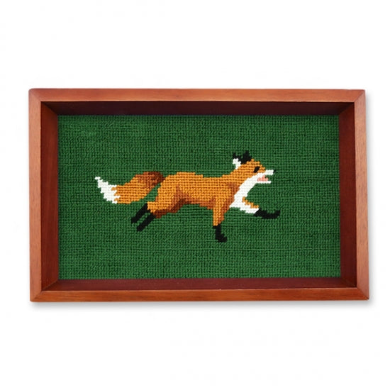 Smathers &amp; Branson Fox Needlepoint Valet Tray