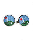 Smathers & Branson Golf Green Needlepoint Cufflinks