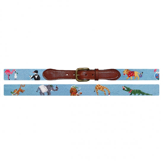 Smathers & Branson Party Animals Needlepoint Belt - last chance, discontinued.