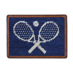Smathers & Branson Crossed Racquets Needlepoint Card Wallet