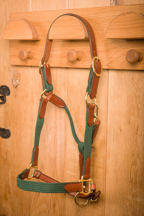 Glaze &amp; Gordon Leather and Cotton Web Headcollar - Handcrafted