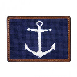 Smathers & Branson Anchor Needlepoint Card Wallet