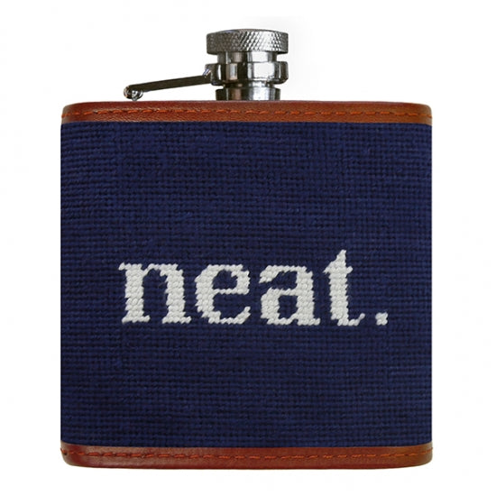 Smathers & Branson Neat. Needlepoint Hip Flask