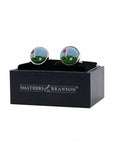 Smathers & Branson Golf Green Needlepoint Cufflinks