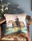 Munnings "Lady Munnings on a Bay Hunter" Square Cushion