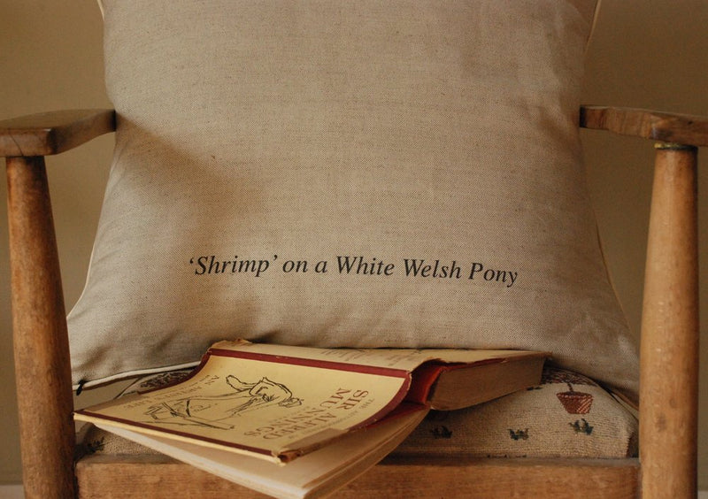 Munnings "Shrimp On A White Welsh Pony" Large Square Cushion