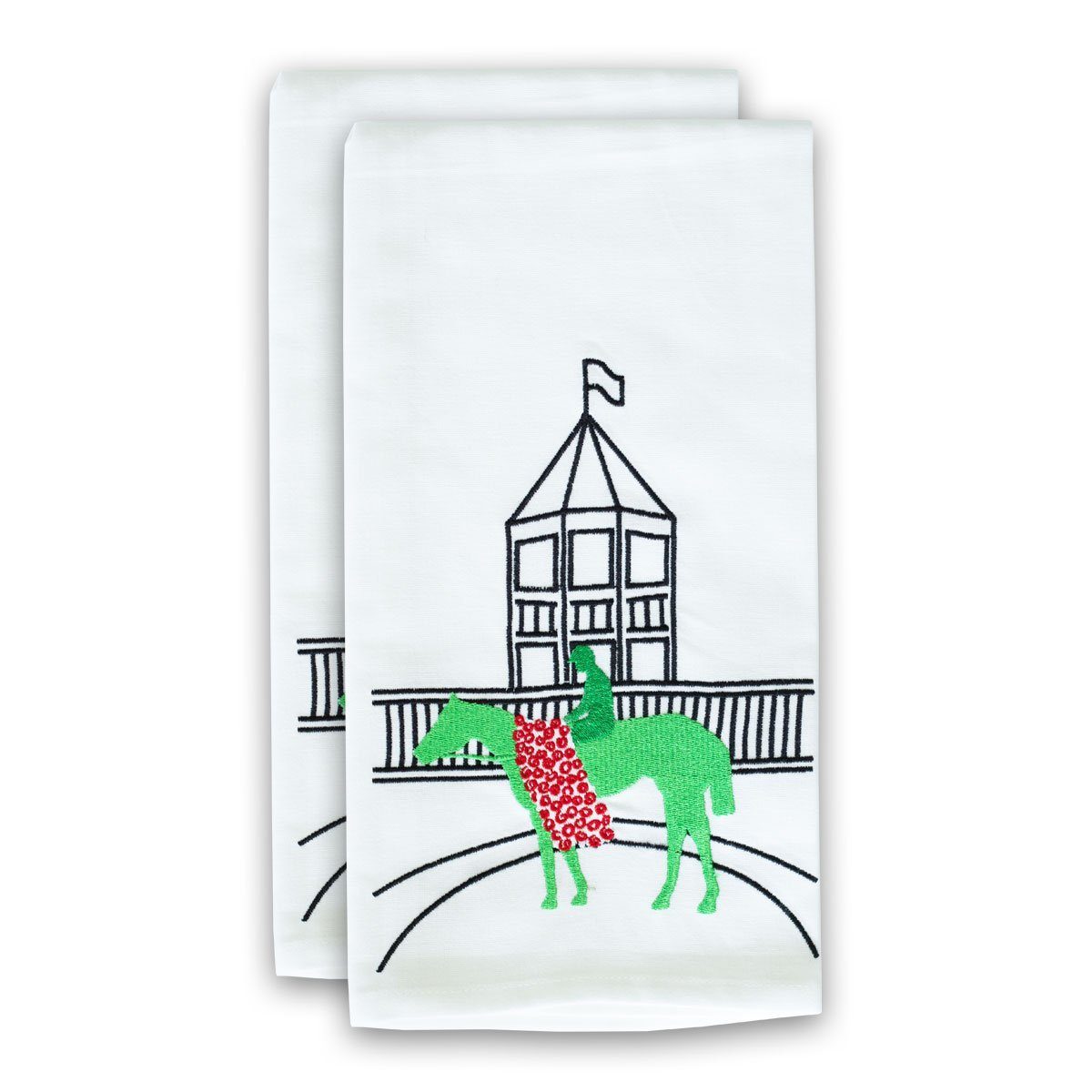 Pomegranate Embroidered Derby Winner Tea Towel