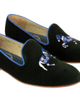 Rönner Mimosa Horse Green & Light Blue Velvet Loafer