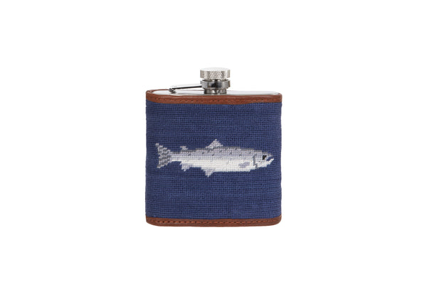 Glaze & Gordon Salmon Needlepoint Hip Flask - 15% of sales go to the Atlantic Salmon Trust