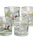 Pomegranate Hunt Scene Short Glass