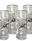 Pomegranate Hunt Scene Long Glass