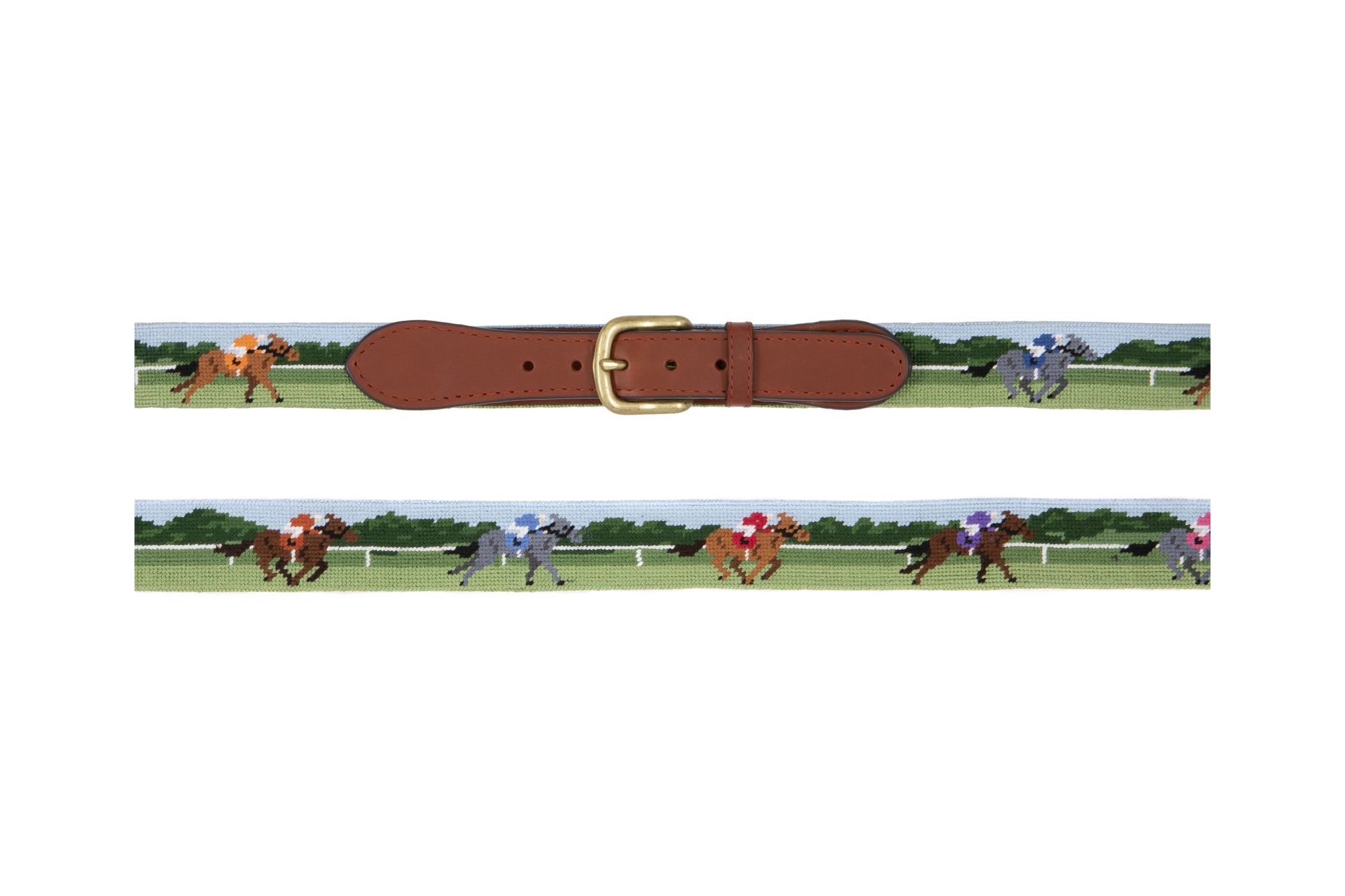 Glaze &amp; Gordon &#39;The Going Is Good&#39; Racing Needlepoint Belt