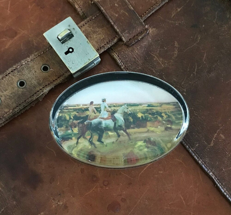 Munnings "Two Lady Riders Under An Evening Sky" Paperweight