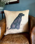 Cecil Aldin Black Labrador Large Square Cushion - WATER DAMAGED*