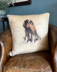 Cecil Aldin Springer Spaniel with Pheasant Large Square Cushion