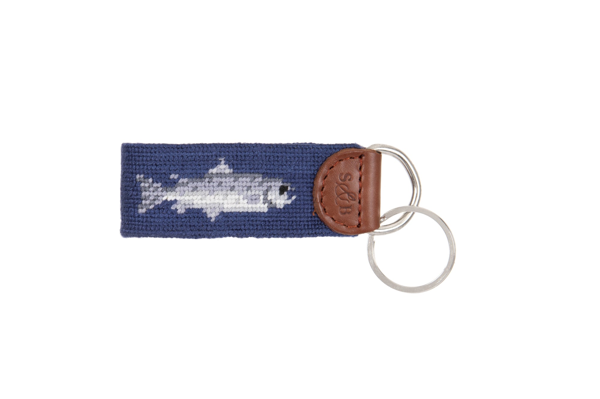 Glaze &amp; Gordon Salmon Needlepoint Key Fob - 15% of sales go to the Atlantic Salmon Trust