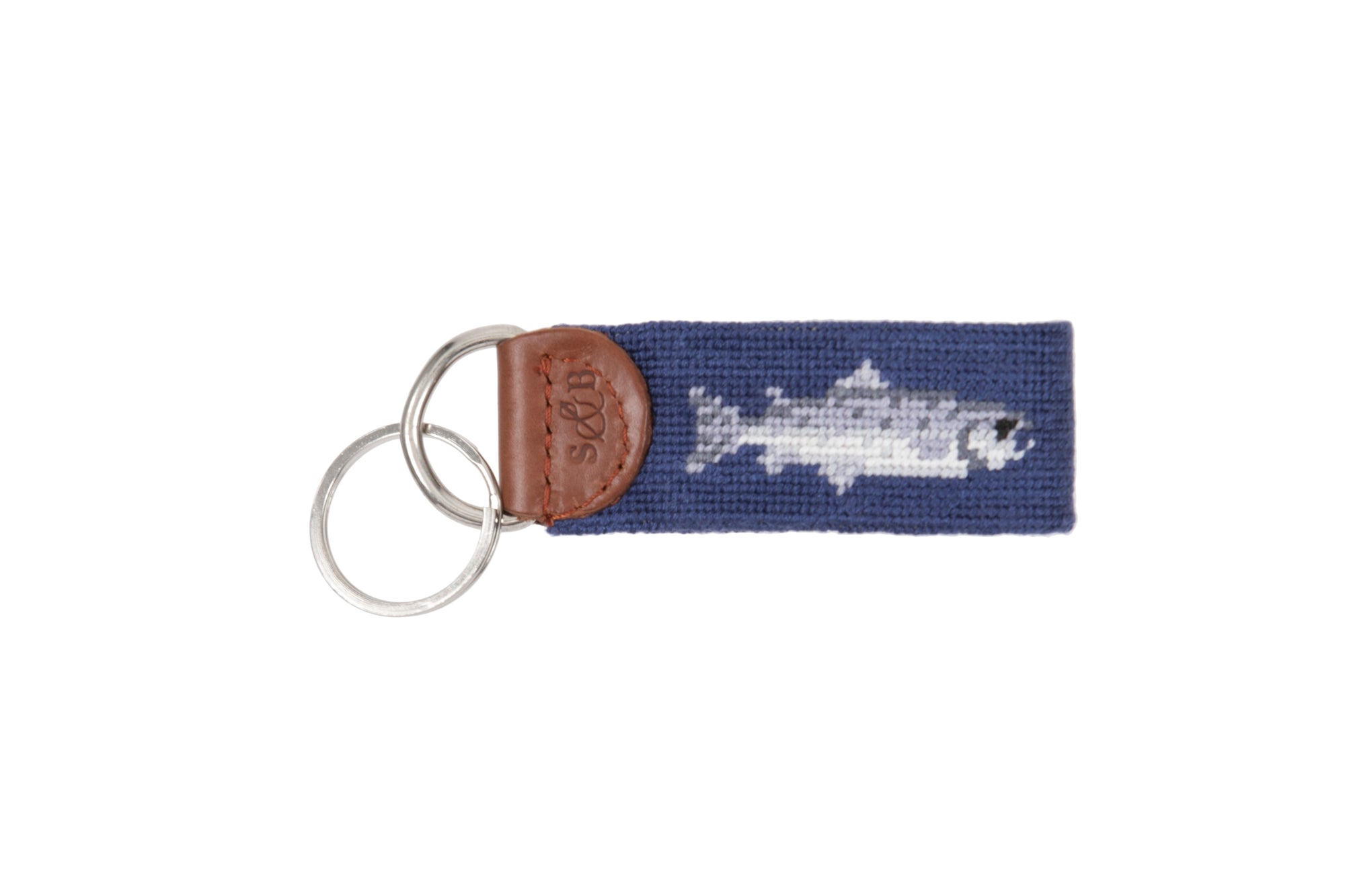 Glaze &amp; Gordon Salmon Needlepoint Key Fob - 15% of sales go to the Atlantic Salmon Trust