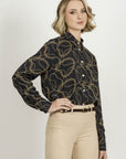 Hartwell Lydia Ladies Gold Chains Navy Shirt