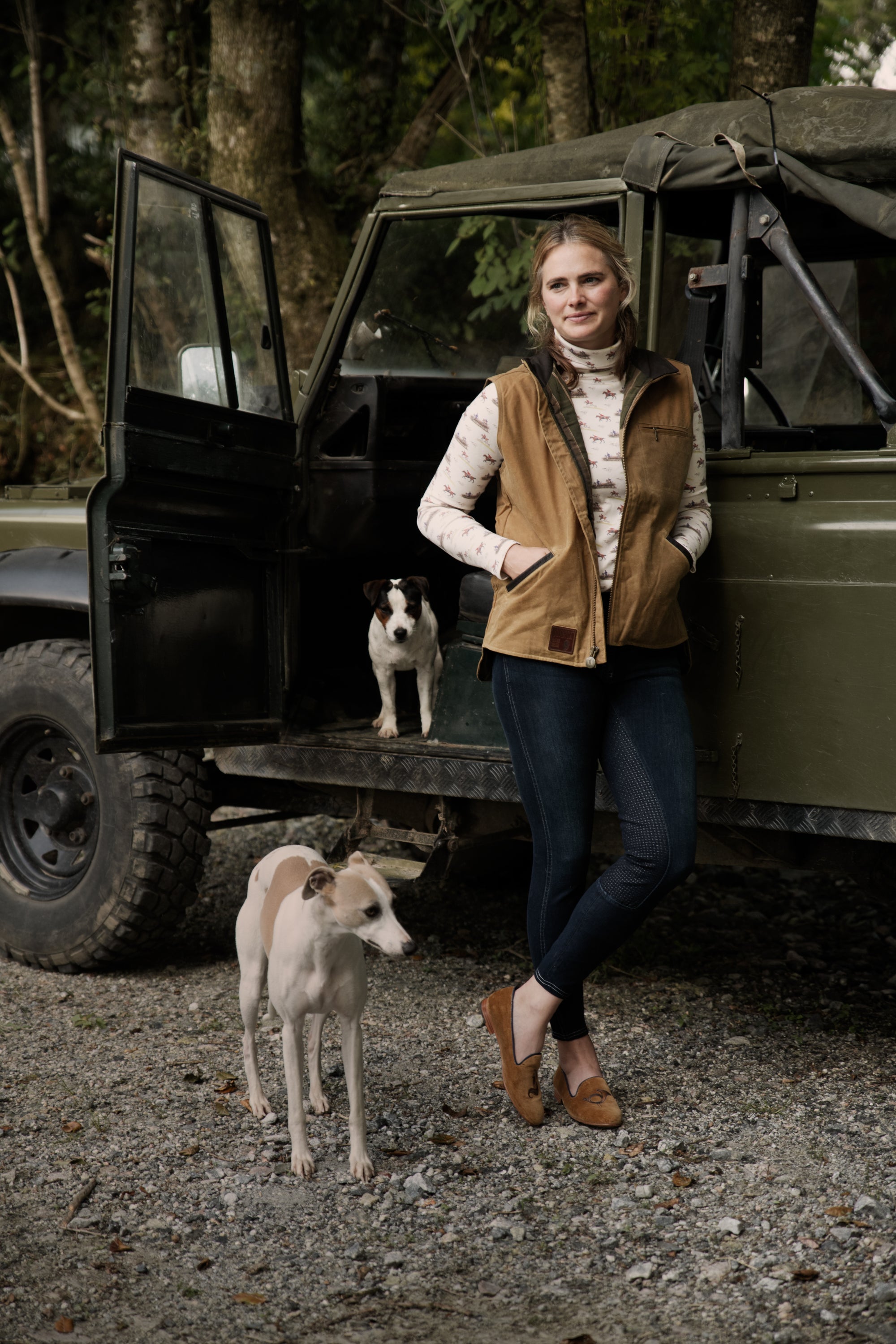 Ginger &amp; Jardine X Glaze &amp; Gordon Ruth Buchanan Collection &#39;The Hunt Jump&#39; Cosy Roll Neck