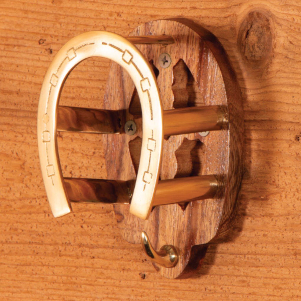 Berlin Brass &amp; Wood Fancy Horseshoe Bridle Hanger