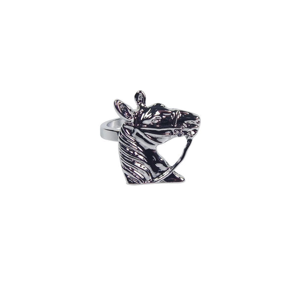 Pomegranate Silver Horse Napkin Ring - Set of 2