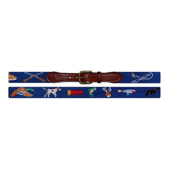 Smathers & Branson Southern Sportsman (Blue) Needlepoint Belt