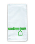 Pomegranate Embroidered Green Stirrup Tea Towel