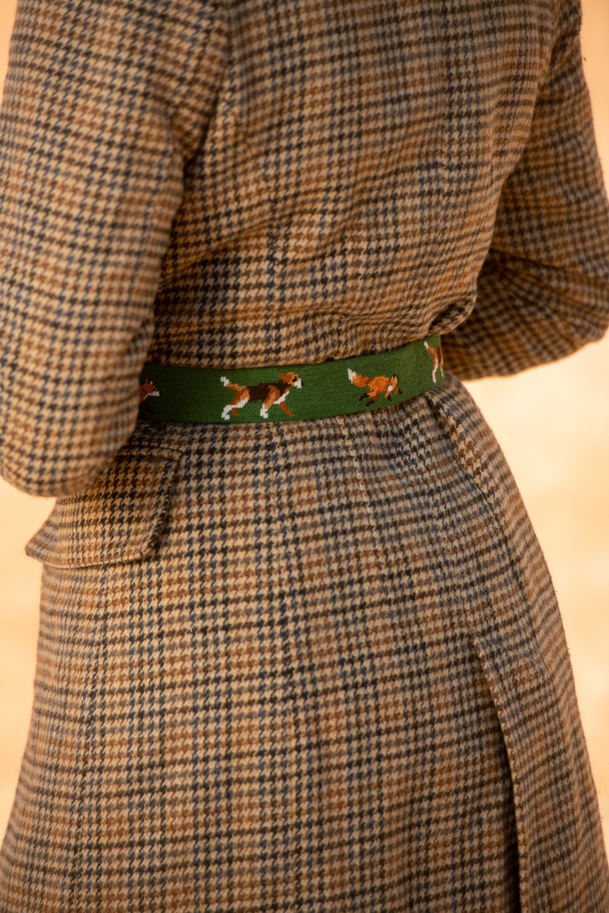 Smathers &amp; Branson Fox and Hound Needlepoint Belt - Seen in The Field Magazine.