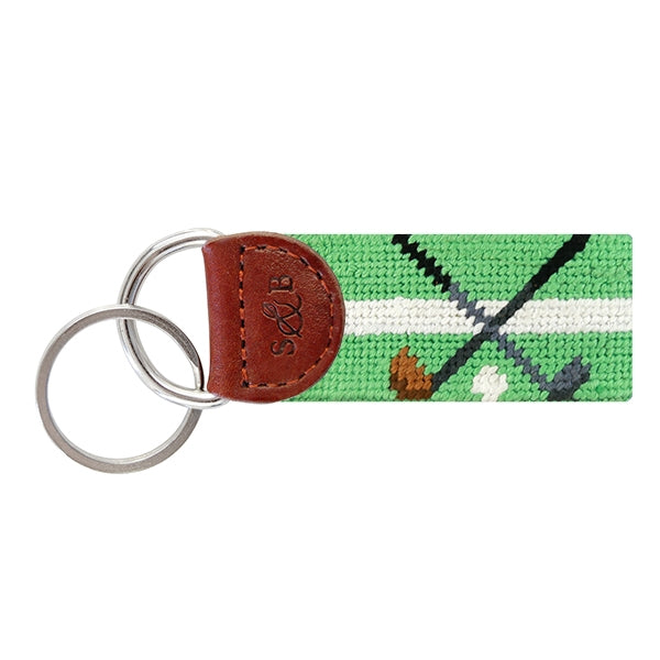 Smathers & Branson Crossed Clubs Needlepoint Key Fob (Mint)