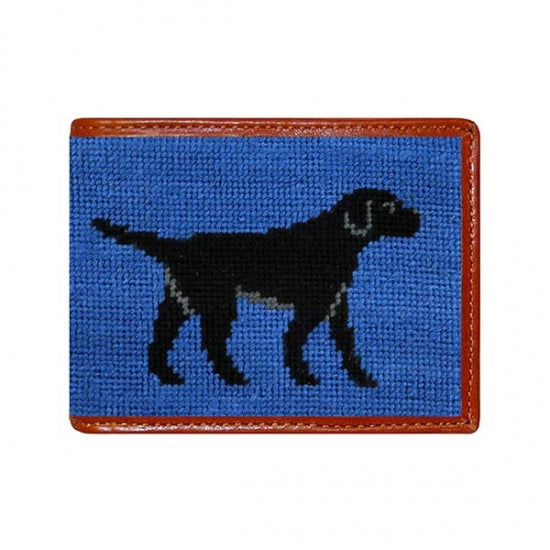 Smathers &amp; Branson Black Labrador Needlepoint Bi-fold Wallet