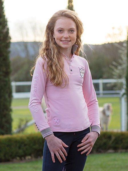 Goode Rider Girls Long Sleeve Champion Polo Shirt Kids